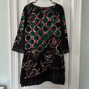 Save The Queen Dress Size XXL Frill & Floral Abstract Asymmetrical Hem Print